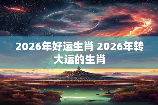 2026年好运生肖 2026年转大运的生肖