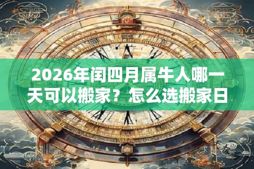 2026年闰四月属牛人哪一天可以搬家？怎么选搬家日子？