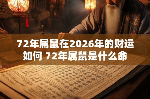 72年属鼠在2026年的财运如何 72年属鼠是什么命
