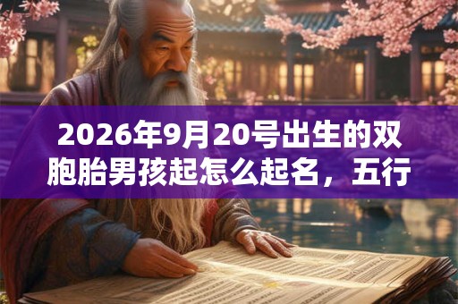 2026年9月20号出生的双胞胎男孩起怎么起名，五行属什么