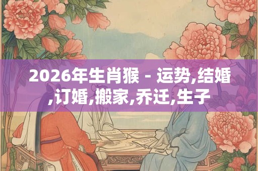 2026年生肖猴 - 运势,结婚,订婚,搬家,乔迁,生子