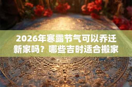 2026年寒露节气可以乔迁新家吗？哪些吉时适合搬家？