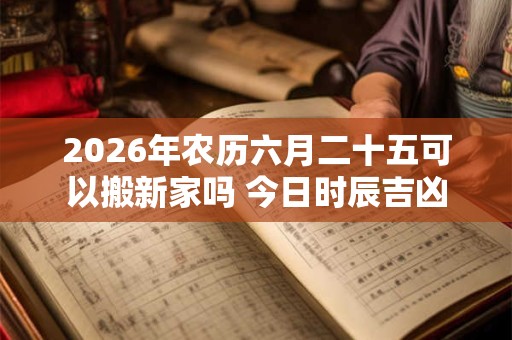 2026年农历六月二十五可以搬新家吗 今日时辰吉凶