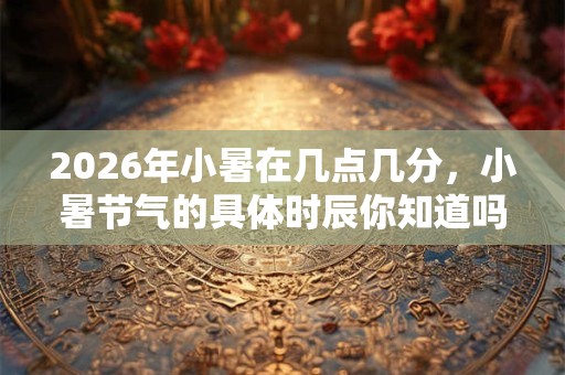 2026年小暑在几点几分，小暑节气的具体时辰你知道吗？