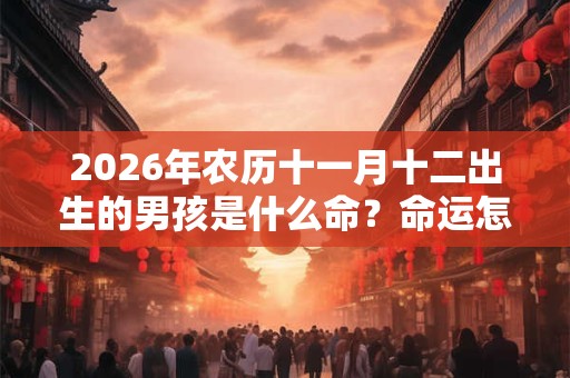 2026年农历十一月十二出生的男孩是什么命？命运怎么样？