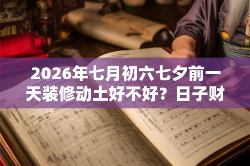 2026年七月初六七夕前一天装修动土好不好？日子财神方位？