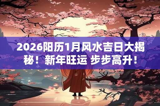 2026阳历1月风水吉日大揭秘！新年旺运 步步高升！