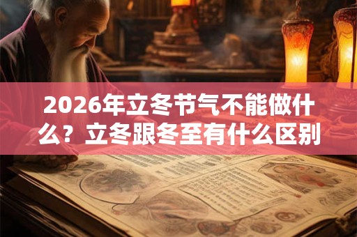 2026年立冬节气不能做什么？立冬跟冬至有什么区别？