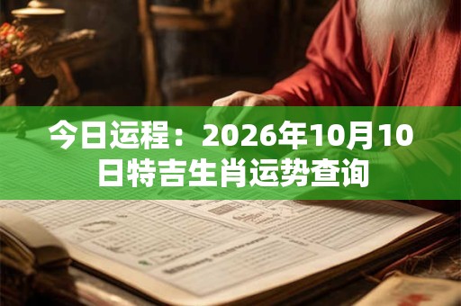 今日运程：2026年10月10日特吉生肖运势查询