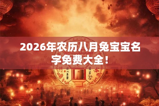 2026年农历八月兔宝宝名字免费大全！