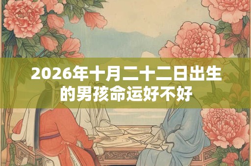 2026年十月二十二日出生的男孩命运好不好