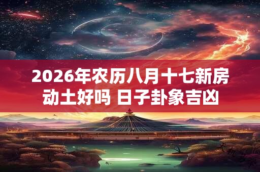 2026年农历八月十七新房动土好吗 日子卦象吉凶