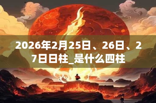 2026年2月25日、26日、27日日柱_是什么四柱