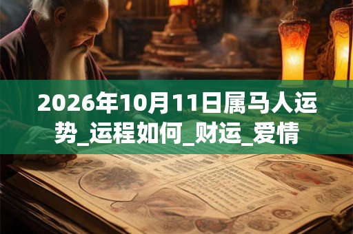 2026年10月11日属马人运势_运程如何_财运_爱情