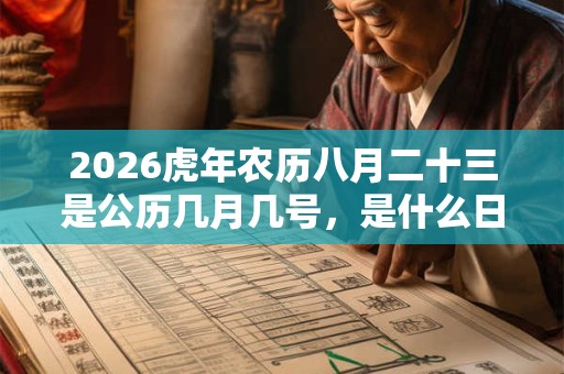 2026虎年农历八月二十三是公历几月几号，是什么日子？