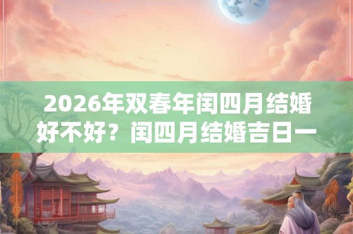 2026年双春年闰四月结婚好不好？闰四月结婚吉日一览