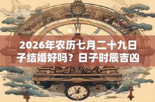 2026年农历七月二十九日子结婚好吗？日子时辰吉凶？