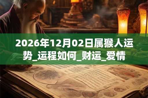 2026年12月02日属猴人运势_运程如何_财运_爱情