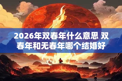 2026年双春年什么意思 双春年和无春年哪个结婚好