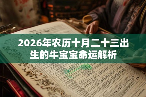 2026年农历十月二十三出生的牛宝宝命运解析