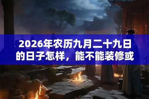 2026年农历九月二十九日的日子怎样，能不能装修或者动土？