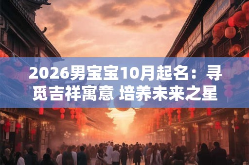 2026男宝宝10月起名：寻觅吉祥寓意 培养未来之星