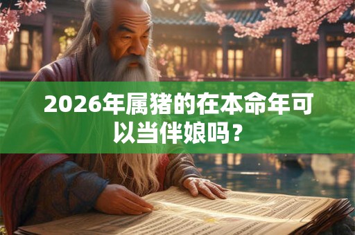 2026年属猪的在本命年可以当伴娘吗？