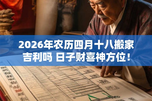 2026年农历四月十八搬家吉利吗 日子财喜神方位！