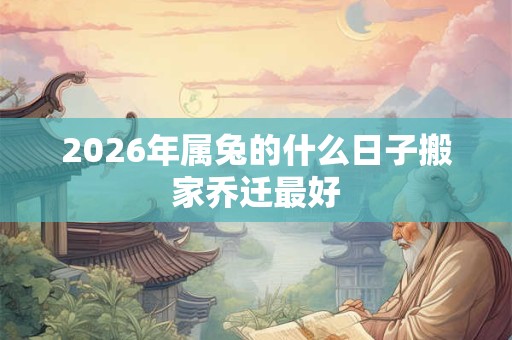 2026年属兔的什么日子搬家乔迁最好