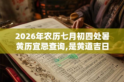 2026年农历七月初四处暑黄历宜忌查询,是黄道吉日吗？
