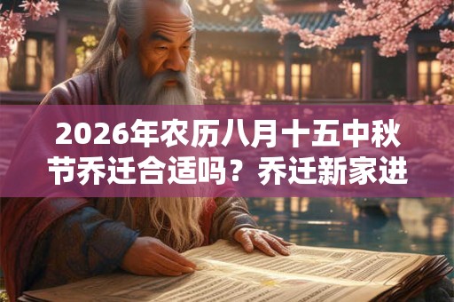 2026年农历八月十五中秋节乔迁合适吗？乔迁新家进门拿什么？