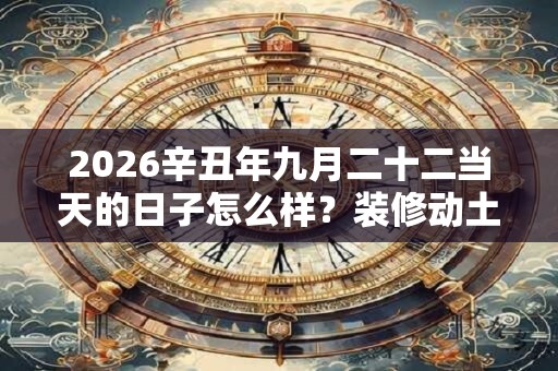 2026辛丑年九月二十二当天的日子怎么样？装修动土好不好？