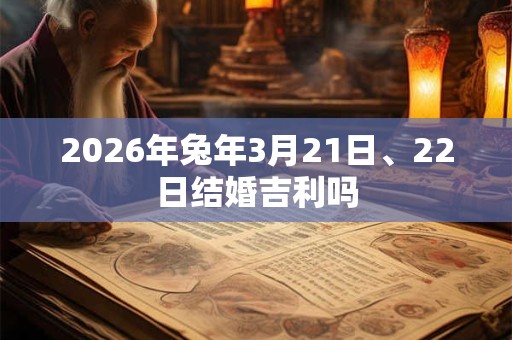 2026年兔年3月21日、22日结婚吉利吗