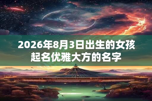 2026年8月3日出生的女孩起名优雅大方的名字
