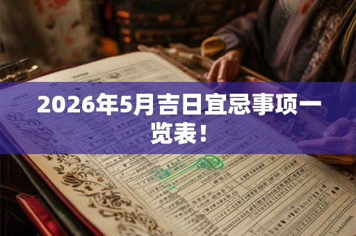 2026年5月吉日宜忌事项一览表！