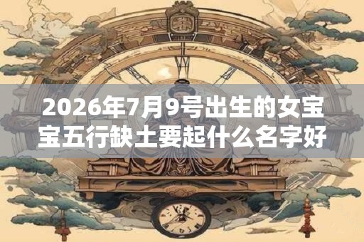 2026年7月9号出生的女宝宝五行缺土要起什么名字好
