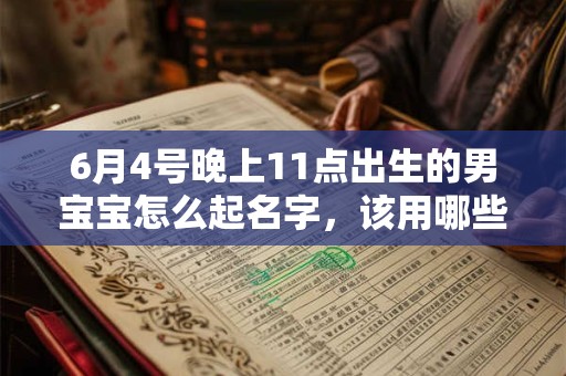 6月4号晚上11点出生的男宝宝怎么起名字，该用哪些字好