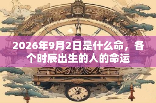 2026年9月2日是什么命，各个时辰出生的人的命运