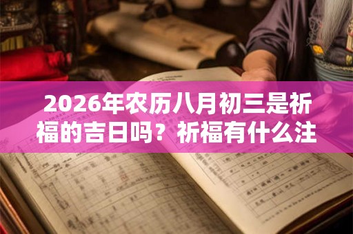 2026年农历八月初三是祈福的吉日吗？祈福有什么注意事项？
