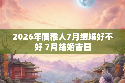 2026年属猴人7月结婚好不好 7月结婚吉日