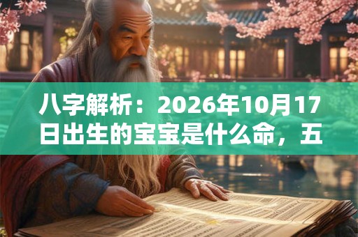 八字解析：2026年10月17日出生的宝宝是什么命，五行缺什么