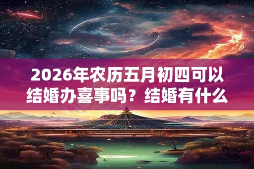 2026年农历五月初四可以结婚办喜事吗？结婚有什么讲究？