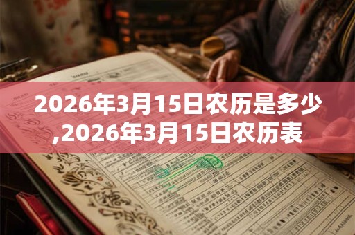 2026年3月15日农历是多少,2026年3月15日农历表