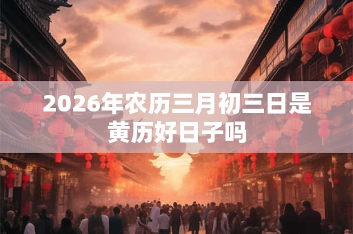 2026年农历三月初三日是黄历好日子吗