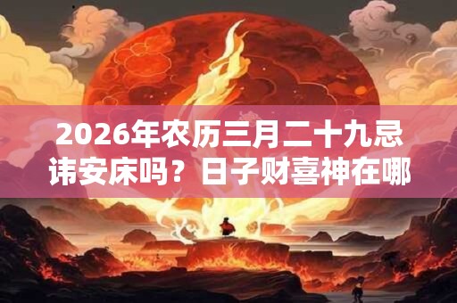 2026年农历三月二十九忌讳安床吗？日子财喜神在哪个位置？