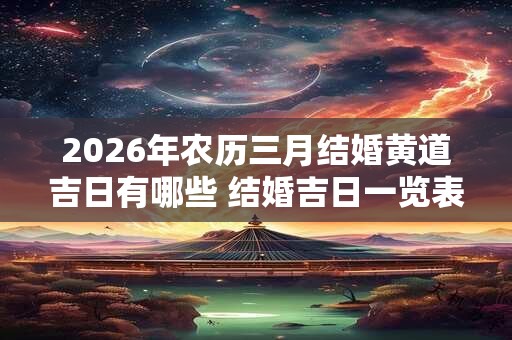 2026年农历三月结婚黄道吉日有哪些 结婚吉日一览表