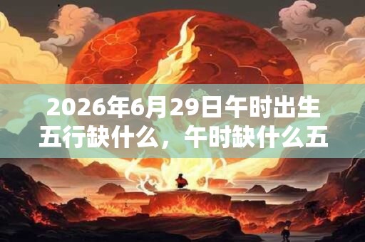2026年6月29日午时出生五行缺什么，午时缺什么五行