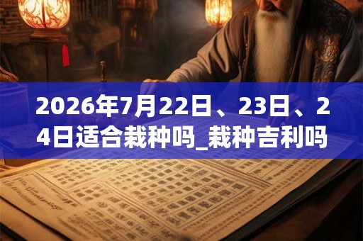 2026年7月22日、23日、24日适合栽种吗_栽种吉利吗