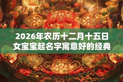2026年农历十二月十五日女宝宝起名字寓意好的经典好名字