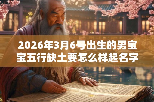 2026年3月6号出生的男宝宝五行缺土要怎么样起名字